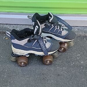 Kids Roller Sneakers - Blue and Gray